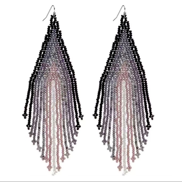 🌈2/$30 New Free People Beaded Ombré Earrings - Picture 2 of 3